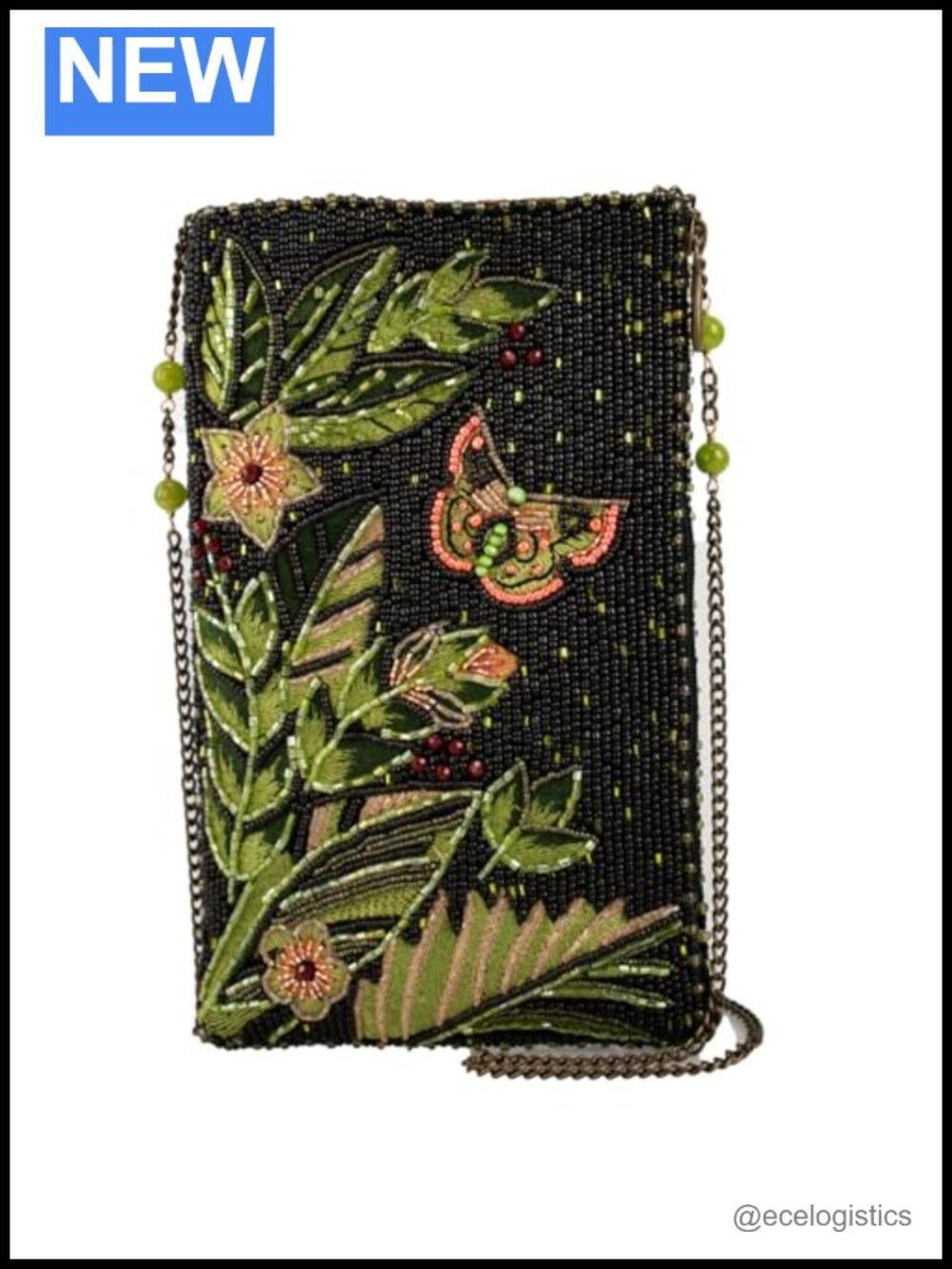 Hand Beaded Evening Crossbody Phone Bag Convertible Clutch